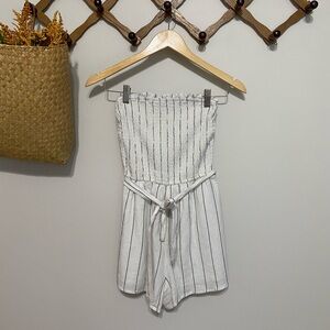 Abercrombie & Fitch White Striped Jumpsuit